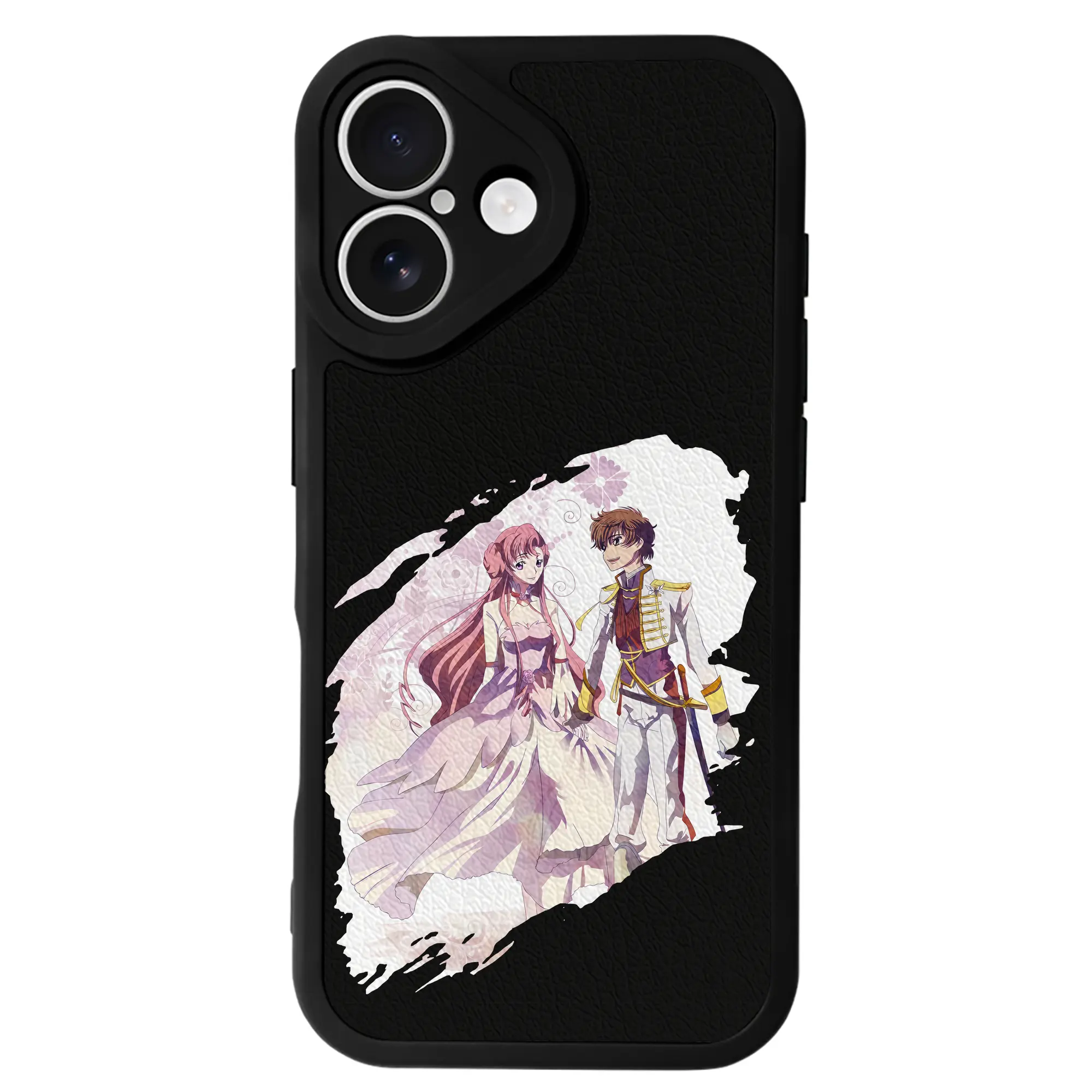 コードギアス 反逆のルルーシュ グッズ ユーフェミア・リ・ブリタニア - IPhone 16シリーズ対応 ・ シリコンスマホケース ・ レザー調 ・ 高精度フィット ・ 耐衝撃 ・ ワイヤレス充電対応 ・ 精密カット